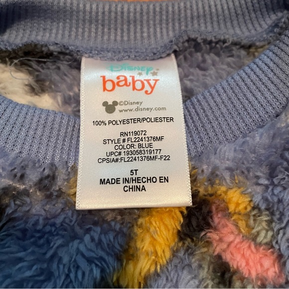 Disney Mickey Mouse Unisex Boy or Girls 5T Faux Sherpa Sweatshirt - Picture 4 of 7